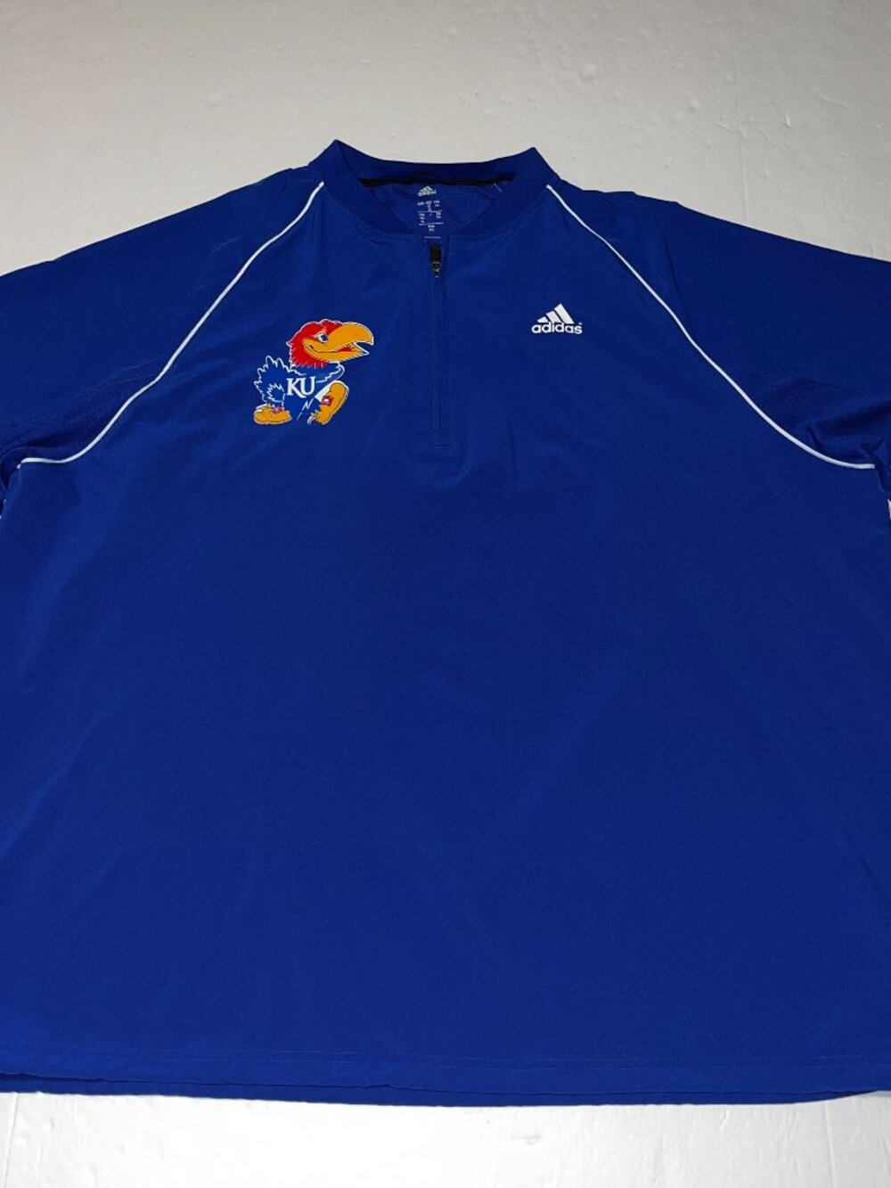 Adidas men's Kansas Jayhawks short sleeve windbreaker pullover 2XL